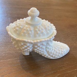 Vintage Fenton White Milk Glass Boot/Shoe